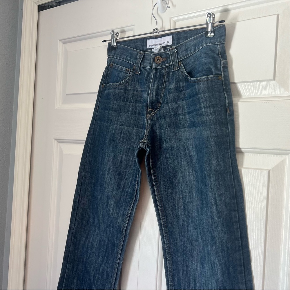 Paper Denim & Cloth Boys Youth Straight Leg Blue Jeans Size 12 Dark Wash